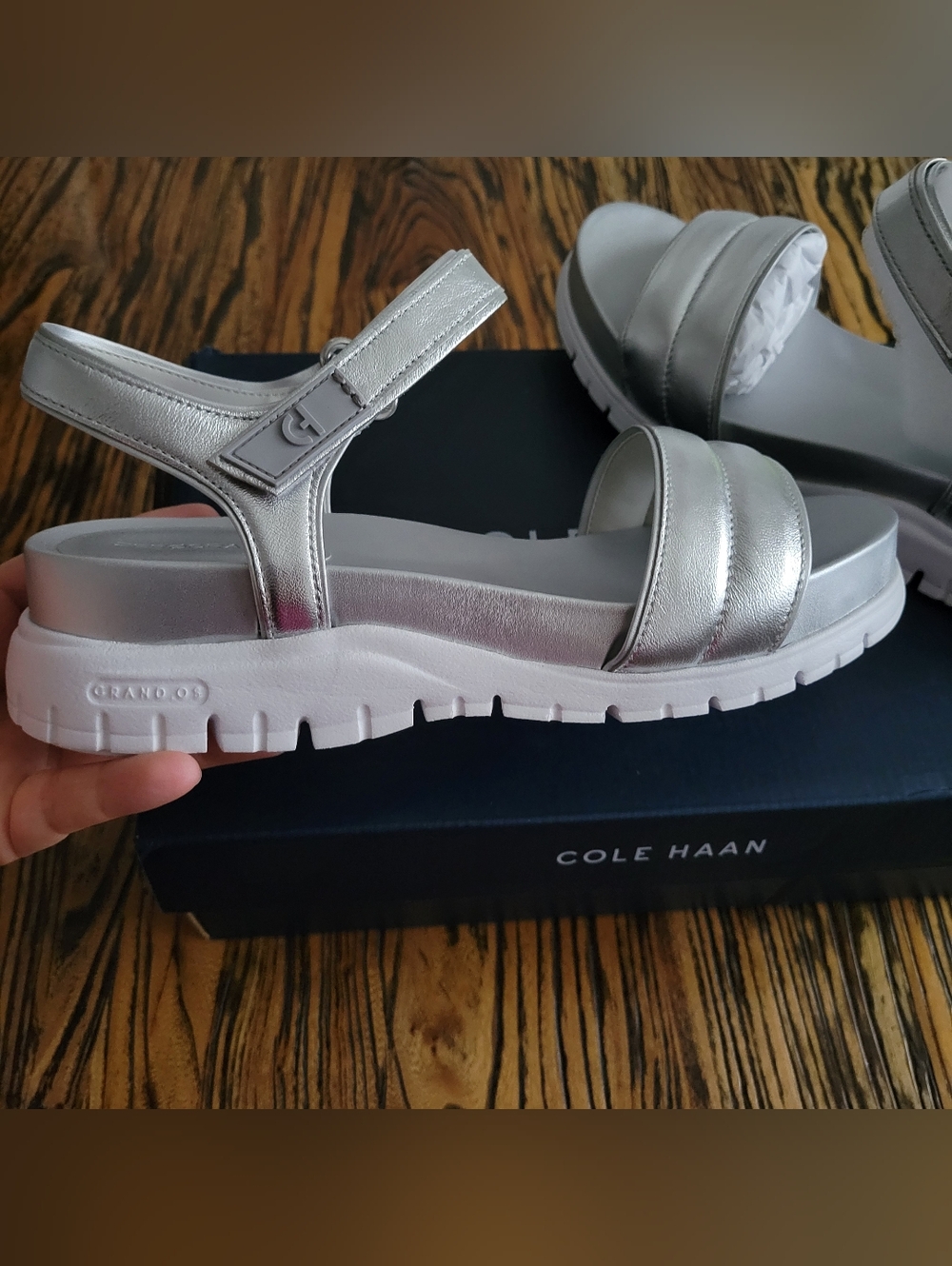 Cole Haan Metallic Silver Platform Sandals new size 7
